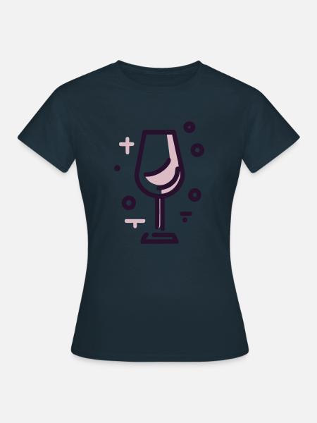 weinglas - Frauen T-Shirt - Navy