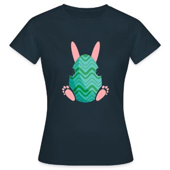 Pâques / Lapin de Pâques / t-shirt humour pâques - T-shirt Femme - marine - Devant - AI Model Female 172 dark (172cm)