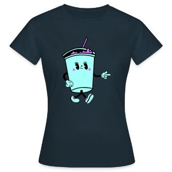 Boisson Dessin Animé - T-shirt Femme - marine - Devant - AI Model Female 172 dark (172cm)