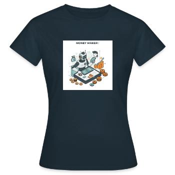L’art de gagner de l’argent : les chemins de la prospérité - T-shirt Femme - marine - Devant - AI Model Female 172 dark (172cm)