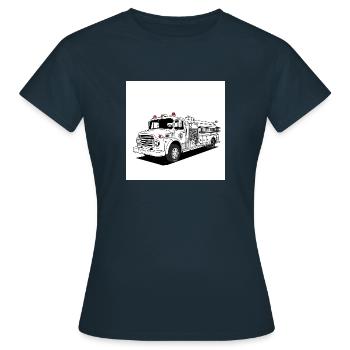 Fire truck: Heroes on wheels in action - Women's T-Shirt - navy - Front - AI Model Female 172 dark (172cm)