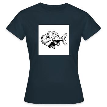 Fisch, Fun, Flossen - Ich bin der Chef im Teich - Frauen T-Shirt - Navy - Vorne - AI Model Female 172 dark (172cm)