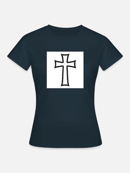 Unter dem Zeichen des Kreuzes - Glauben & Hoffnung - T-shirt dam - marinblå