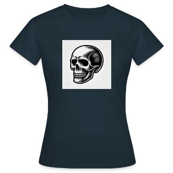 Crâne : symbole de mort et de rébellion - T-shirt Femme - marine - Devant - AI Model Female 172 dark (172cm)