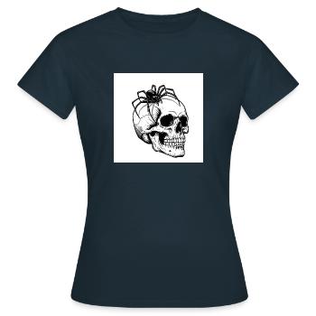 Skull & Spider - Quand la mort rampe - T-shirt Femme - marine - Devant - AI Model Female 172 dark (172cm)