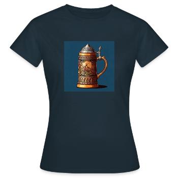 Bierkrugliebe – Zwischen Tradition und Trend - Frauen T-Shirt - Navy - Vorne - AI Model Female 172 dark (172cm)