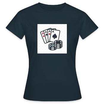 Poker : le jeu des rois et le maître du bluff - T-shirt Femme - marine - Devant - AI Model Female 172 dark (172cm)