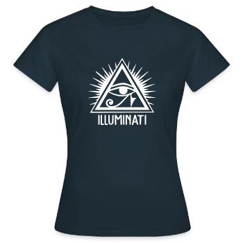 Illuminati - Frauen T-Shirt - Navy - Vorne - AI Model Female 172 dark (172cm)