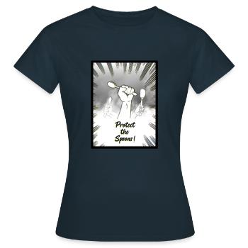 save the spoons - Women's T-Shirt - navy - Front - AI Model Female 172 dark (172cm)