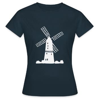 Windmühle Urlaub Ferien - Frauen T-Shirt - Navy - Vorne - AI Model Female 172 dark (172cm)