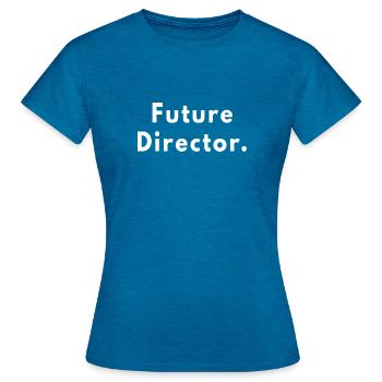 zukünftiger Direktor - Frauen T-Shirt - Antikblaues Saphir meliert - Vorne - AI Model Female 172 dark (172cm)