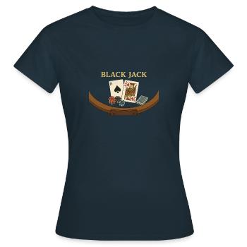 Blackjack – Das Spiel mit der magischen 21 - Frauen T-Shirt - Navy - Vorne - AI Model Female 172 dark (172cm)
