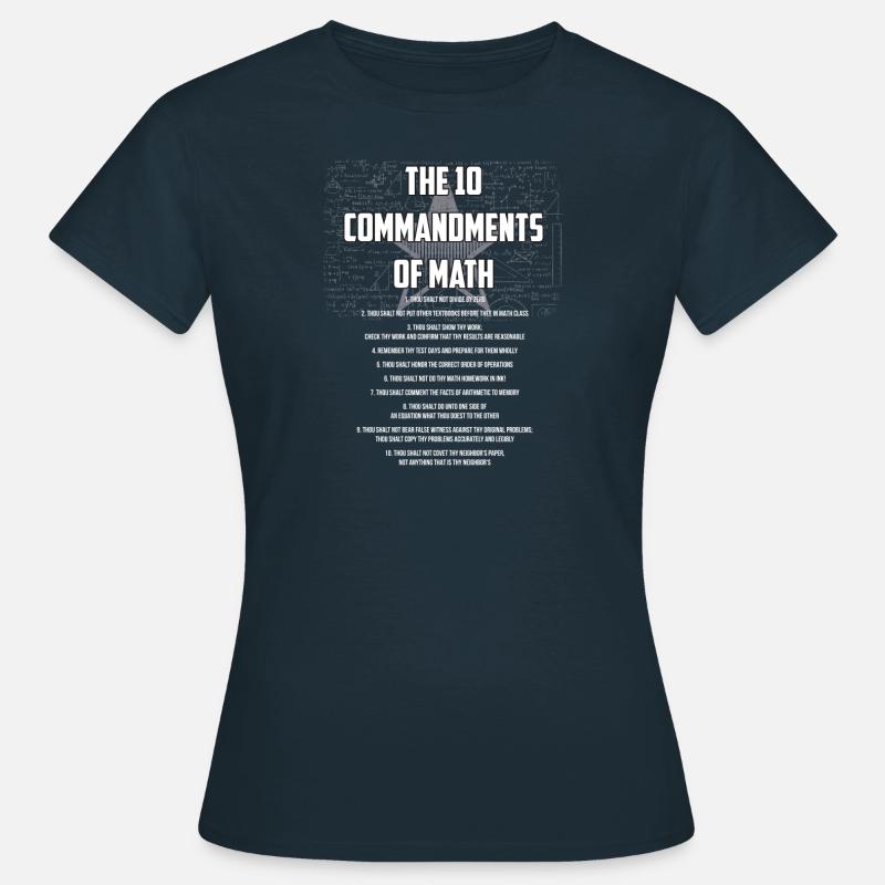 The 10 Commandments Of Math Gift - Women's T-Shirt - navy