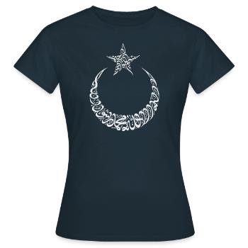 La illaha illa Allah Muhammad Rasul Allah - Frauen T-Shirt - Navy - Vorne - AI Model Female 172 dark (172cm)