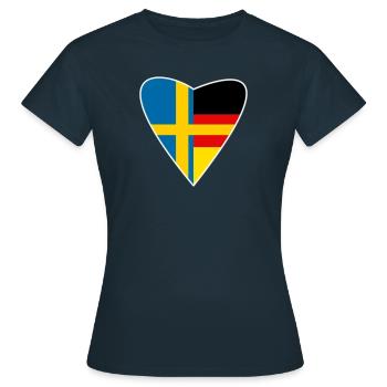 Suède Suédois Allemand Suédois Cadeau - T-shirt Femme - marine - Devant - AI Model Female 172 dark (172cm)
