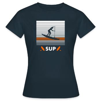 SUp Boarder - Frauen T-Shirt - Navy - Vorne - AI Model Female 172 dark (172cm)