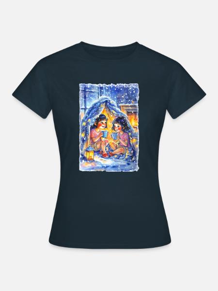 Bau einer Deckenfestung - Frauen T-Shirt - Navy