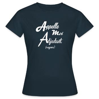 CALL FOR ME ADDRESS 01 - Women's T-Shirt - navy - Front - AI Model Female 172 dark (172cm)