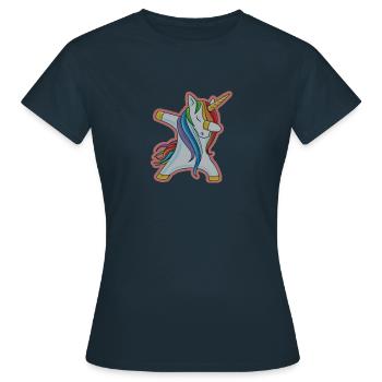 Unicorn Dab - T-shirt Femme - marine - Devant - AI Model Female 172 dark (172cm)