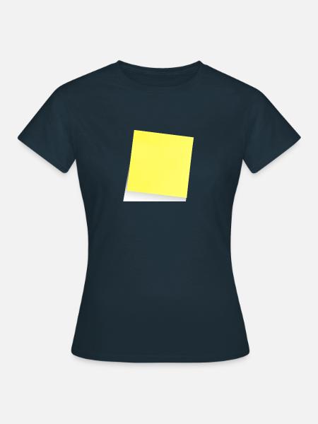gelber Notizzettel , Klebezettel , sticky note - Frauen T-Shirt - Navy