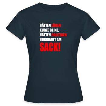 Politician - Women's T-Shirt - navy - Front - AI Model Female 172 dark (172cm)