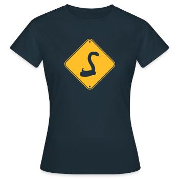 avertissement les yeux bandés serpent mise en garde attention h - T-shirt Femme - marine - Devant - AI Model Female 172 dark (172cm)