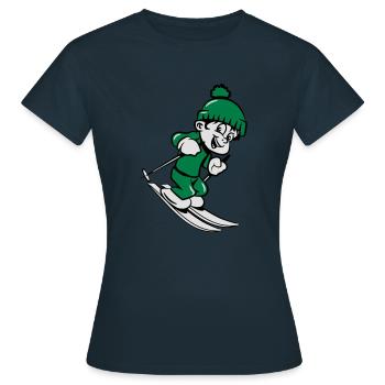 Hiver vacances ski enfants - T-shirt Femme - marine - Devant - AI Model Female 172 dark (172cm)