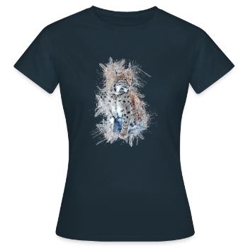 Luchs - Frauen T-Shirt - Navy - Vorne - AI Model Female 172 dark (172cm)