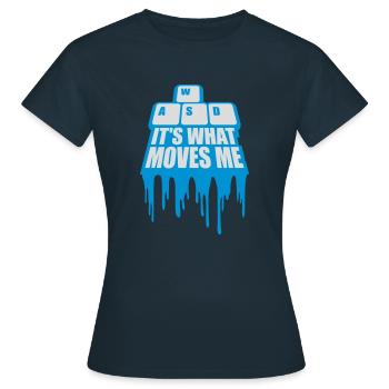 c’est ce qui m’émeut - T-shirt Femme - marine - Devant - AI Model Female 172 dark (172cm)