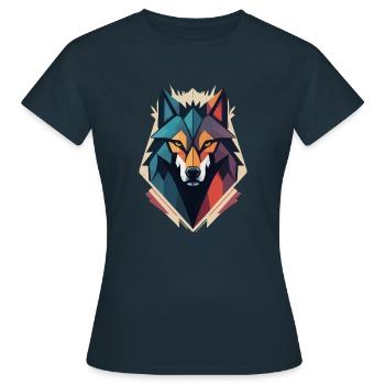 Wolf - Women's T-Shirt - navy - Front - AI Model Female 172 dark (172cm)