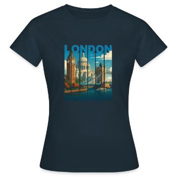 Chemise London Skyline - T-shirt Femme - marine - Devant - AI Model Female 172 dark (172cm)