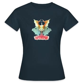 Rorschach Tafel 9/10 - Frauen T-Shirt - Navy - Vorne - AI Model Female 172 dark (172cm)