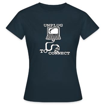 Débranchez pour connecter - T-shirt Femme - marine - Devant - AI Model Female 172 dark (172cm)