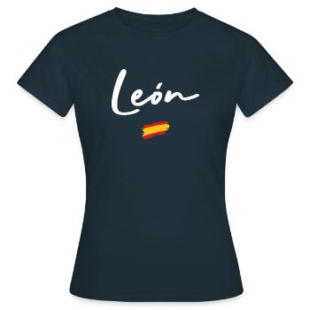 León - Women's T-Shirt - navy - Front - AI Model Female 172 dark (172cm)