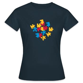 Puzzle - Women's T-Shirt - navy - Front - AI Model Female 172 dark (172cm)