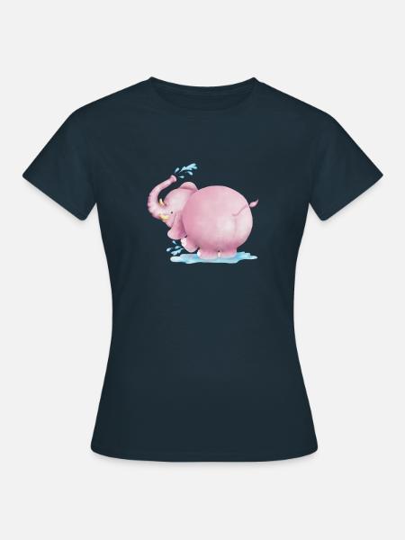 Rosa Elefant - Frauen T-Shirt - Navy