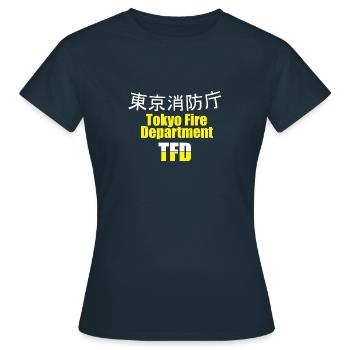 Service d'incendie Japon Tokyo, service d'incendie, - T-shirt Femme - marine - Devant - AI Model Female 172 dark (172cm)