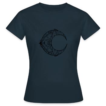 Crescent Mnadala in black - Women's T-Shirt - navy - Front - AI Model Female 172 dark (172cm)