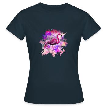 Flamingo Shirt - Frauen T-Shirt - Navy - Vorne - AI Model Female 172 dark (172cm)