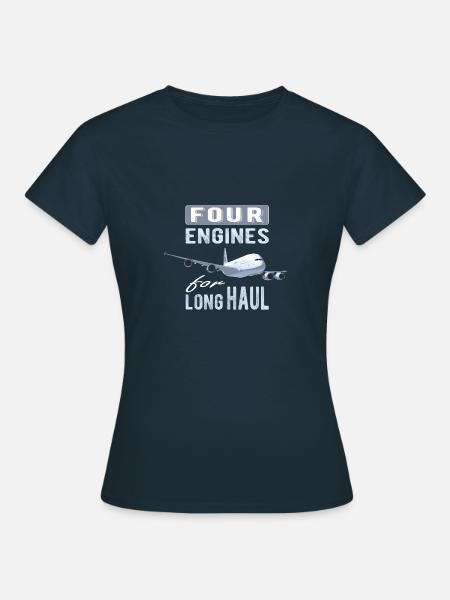 A380 4 Triebwerke für die Langstrecke - Frauen T-Shirt - Navy