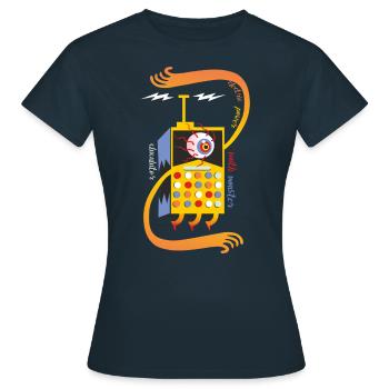 Beispielrechner-Elektrisch - Frauen T-Shirt - Navy - Vorne - AI Model Female 172 dark (172cm)