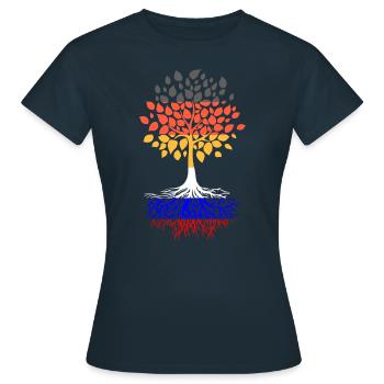 Allemand Russe Russe Racines Russes - T-shirt Femme - marine - Devant - AI Model Female 172 dark (172cm)