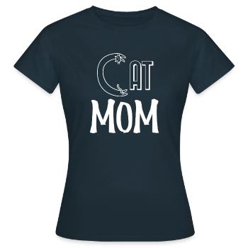 Cat mom. Maman d'un chat. - T-shirt Femme - marine - Devant - AI Model Female 172 dark (172cm)