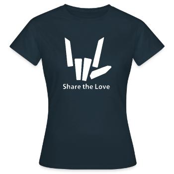 partager le signe de la main amour cool forme drôle - T-shirt Femme - marine - Devant - AI Model Female 172 dark (172cm)