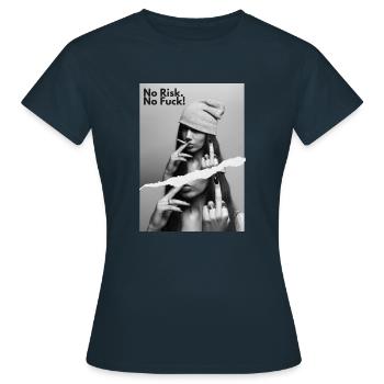 Déclaration du NRNF Middlefinger provocateur - T-shirt Femme - marine - Devant - AI Model Female 172 dark (172cm)