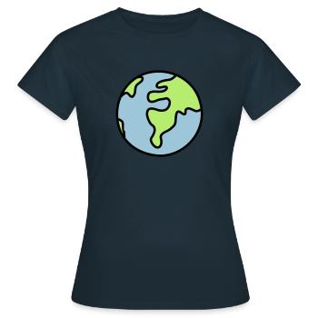 Globus - Welt - Frauen T-Shirt - Navy - Vorne - AI Model Female 172 dark (172cm)