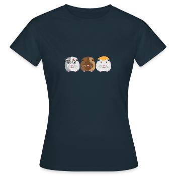 Trois petits cochons d'Inde - T-shirt Femme - marine - Devant - AI Model Female 172 dark (172cm)