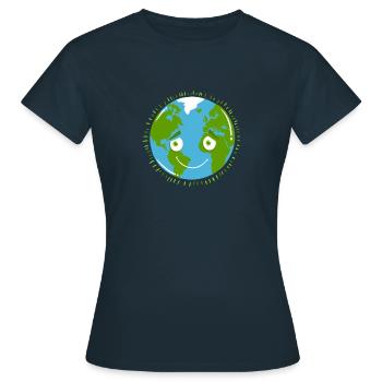 Planète timide TERRE - T-shirt Femme - marine - Devant - AI Model Female 172 dark (172cm)