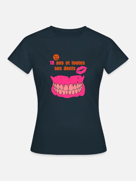 18 alle seine Zähne - Frauen T-Shirt - Navy