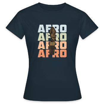 Frisur Kultur Afrika Afro Geschichte Afrikanische - Frauen T-Shirt - Navy - Vorne - AI Model Female 172 dark (172cm)